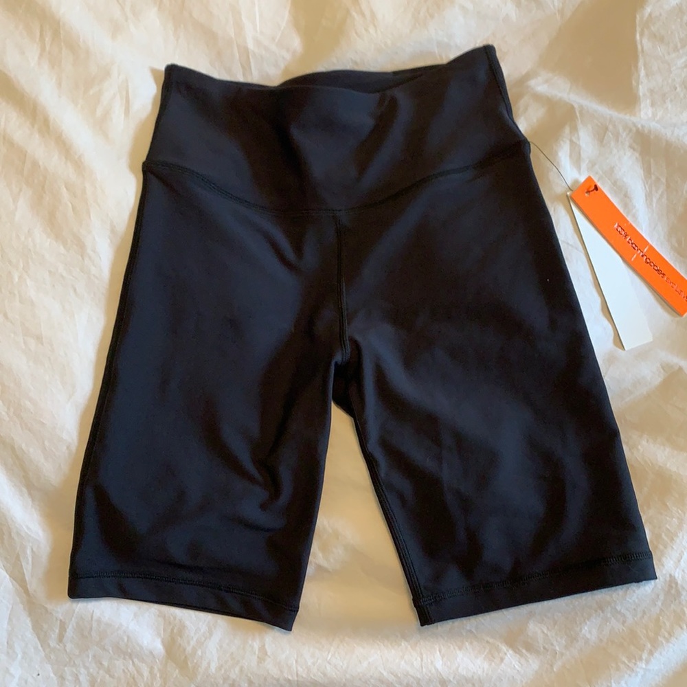 NWT aqua spandex high waisted biker shorts